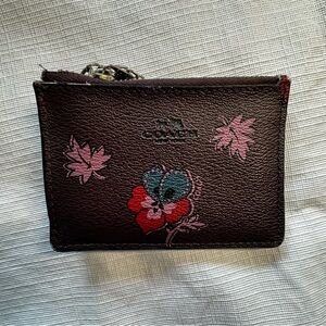 Coach Dark Brown and Purple Key & Card Holder